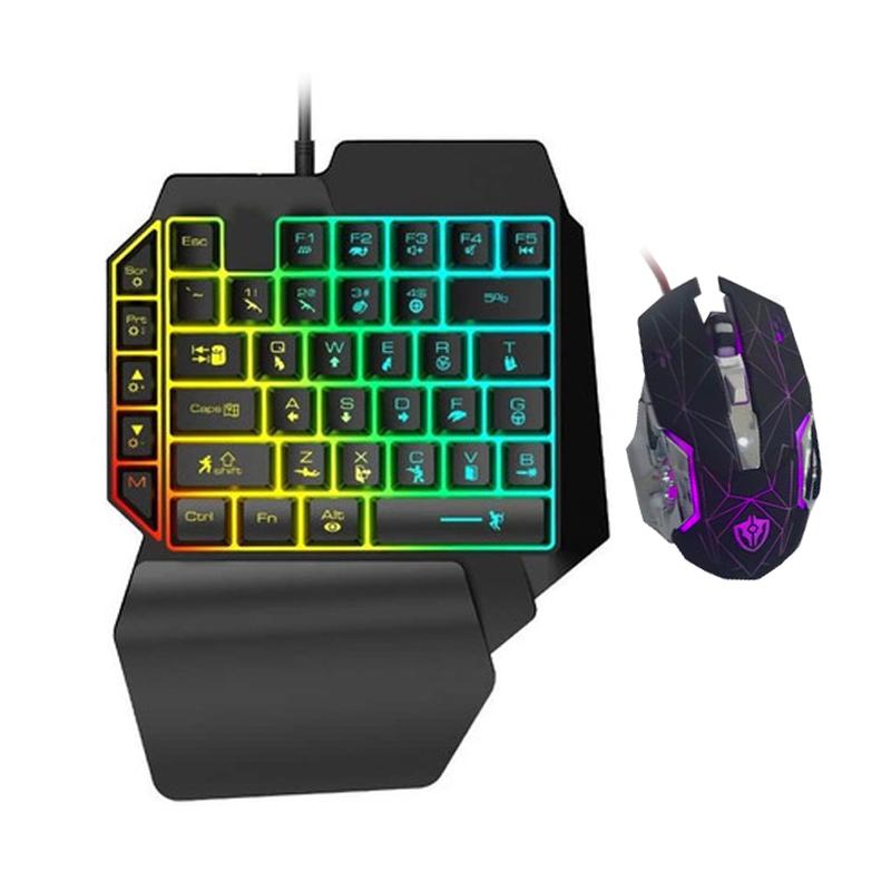 TECLADO GAMER CON MAUSE DE UNA MANO JK-913