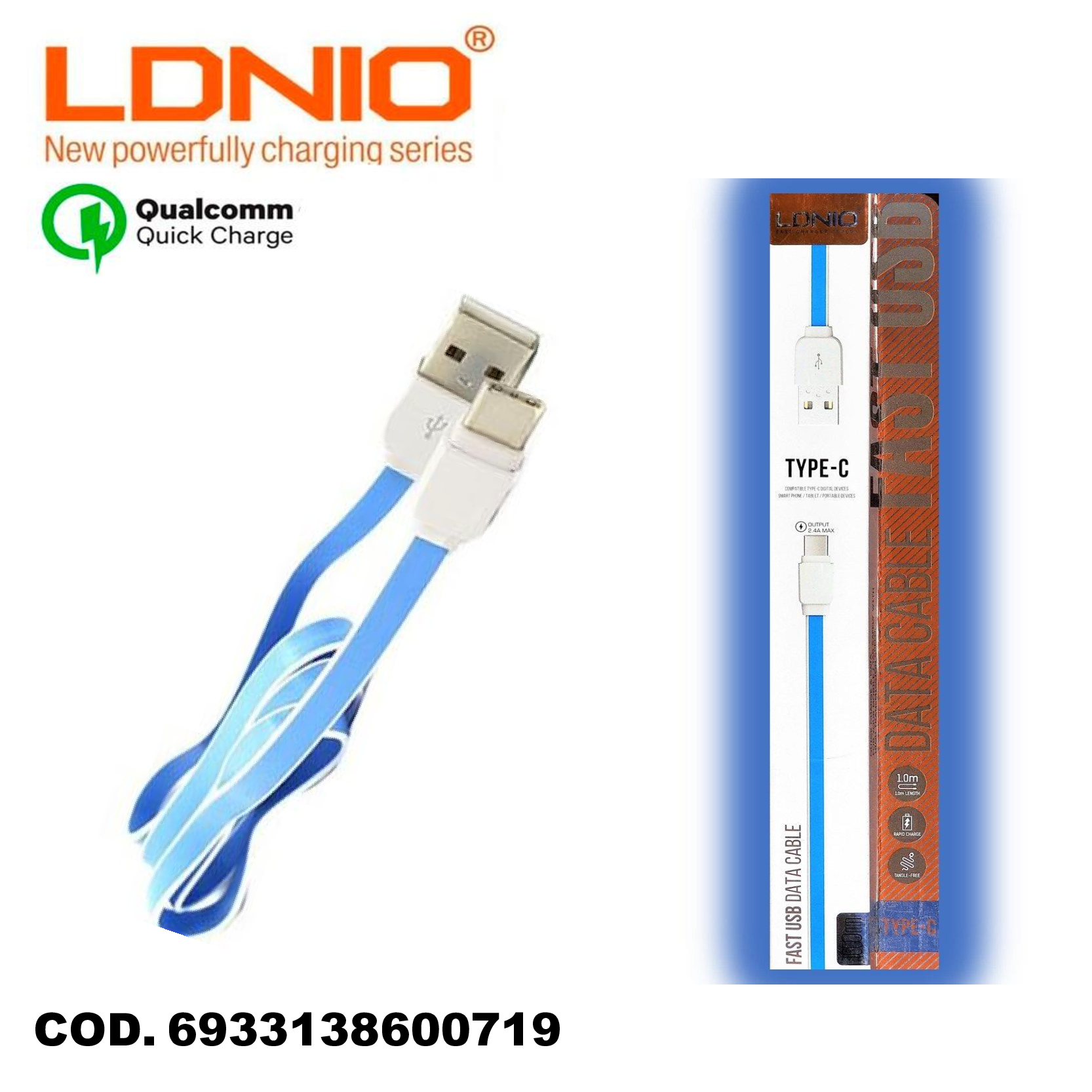 CABLE LDNIO 2.4 TIPO C  XS-07C