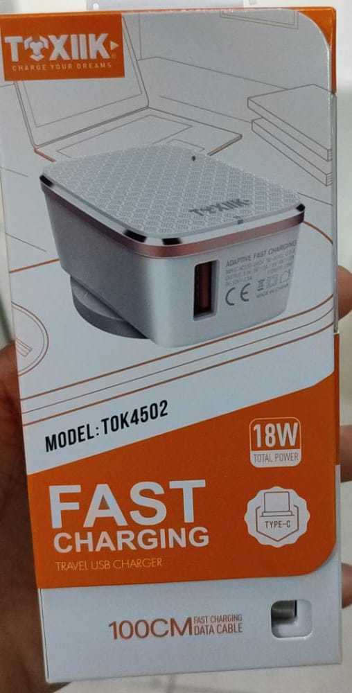CARGADOR TOXIIK 18W TIPO C TOK-4502