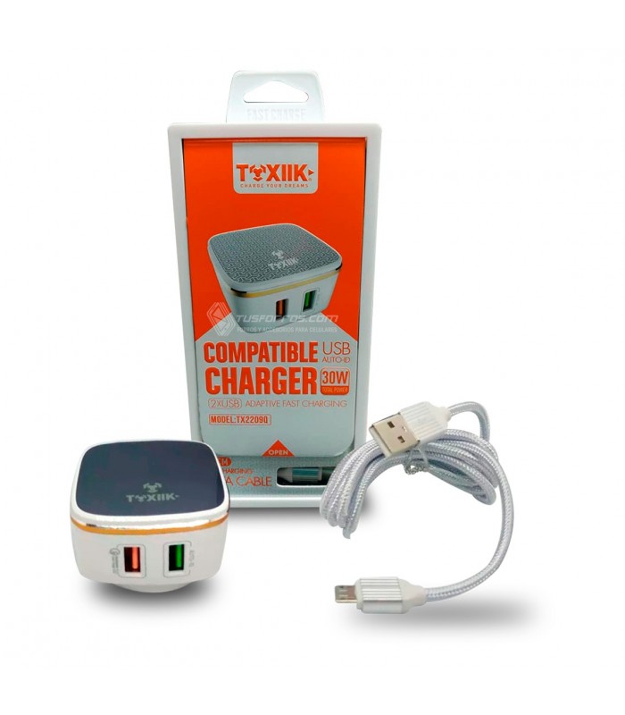 CARGADOR TOXIIK 2.4A TOK4503 IPHONE