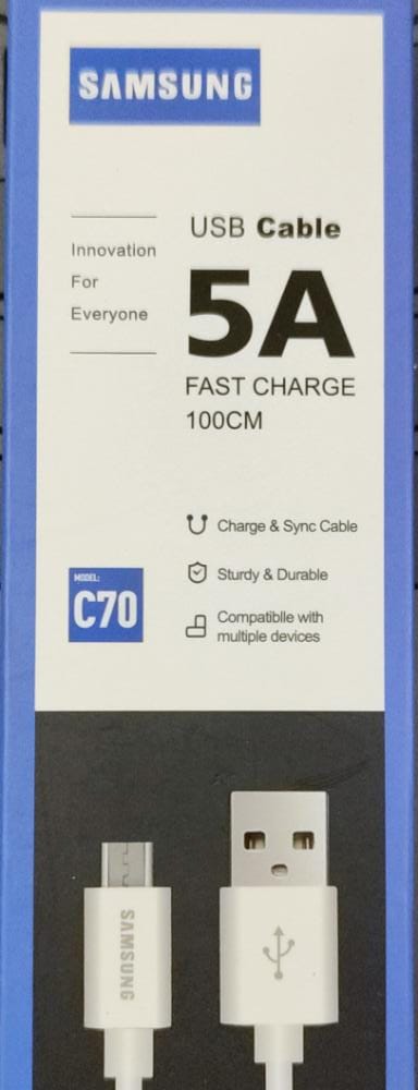 CABLES SAMSUNG TIPO C 5A CAJA AZUL