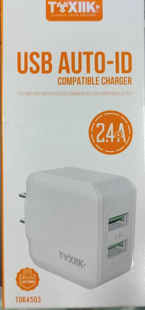 CARGADOR IPHONE TOXIIK TOK4503  2.4A