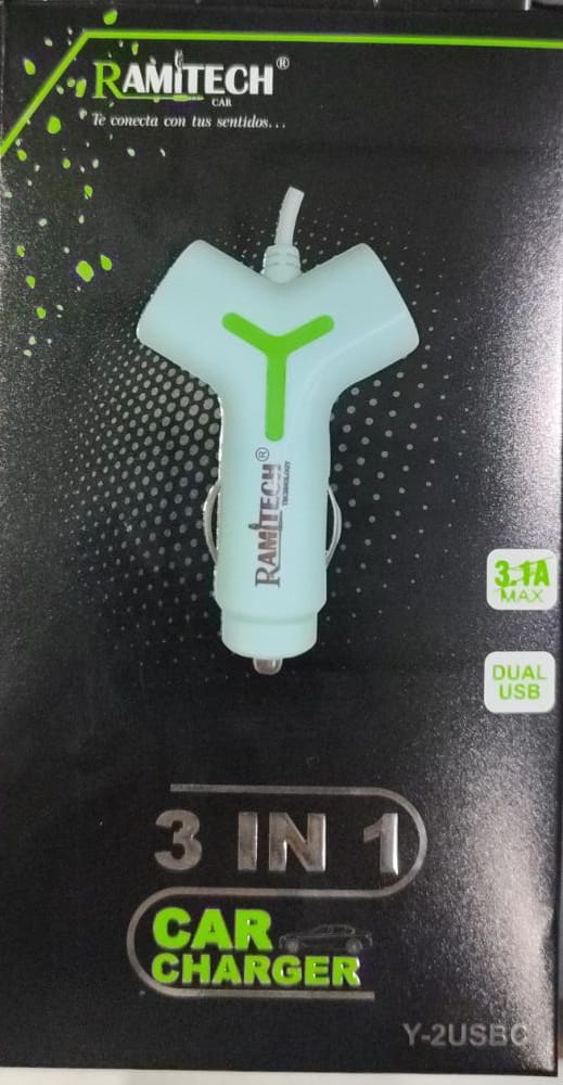 CARGADOR RAMITECH PARA CARRO 3IN1 Y-2USBC