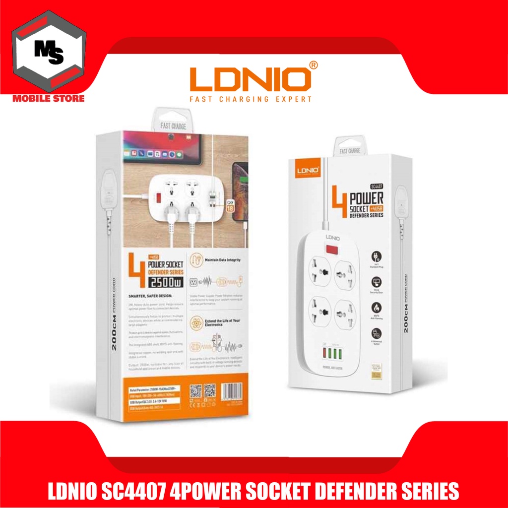 LDNIO 2500W 200CM POWER CORD DEFENDER SERIE SCW5354