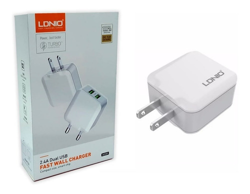 CARGADOR LDNIO 2.4A DUAL USB A2201 TIPO IPHONE