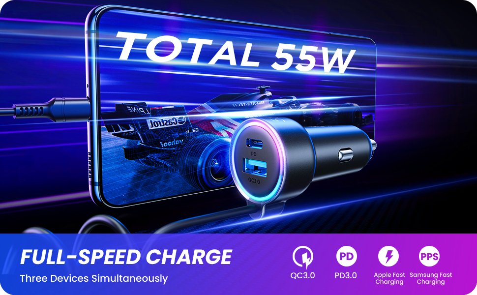 CUBO VEICULAR QUICK CHARGER 55W