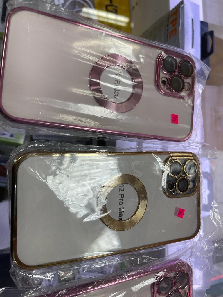 ESTUCHE TRANSPARENTES DE COLORES IPHONE 12 PRO MAX