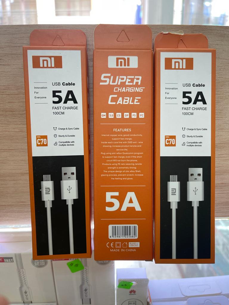 CABLE XIAOMI SUPER CHARGING FAST 100CM C70 5A TIPO C
