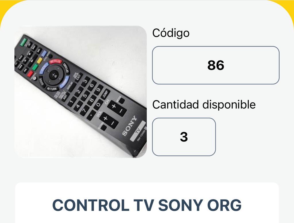 CONTROL SONY ORG PARA TV