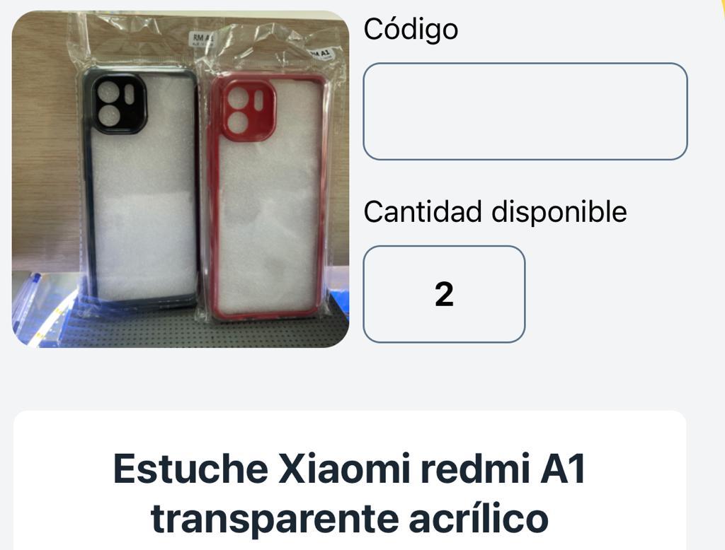 ESTUCHE XIAOMI REDMI A1 TRANSPARENTE ACRILICO