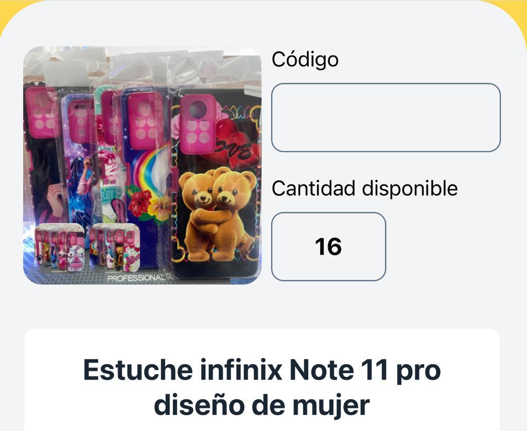 ESTUCHE INFINIX NOTE 11 PRO DISEÑO DE MUJER
