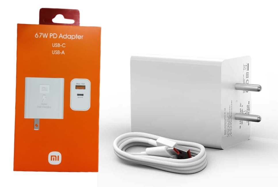 CARGADOR 67W PD XIAOMIGaN POWER ADAPTER USB-C PORTS, USB-A PORT
